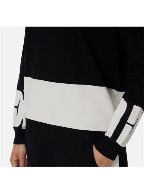 MAGLIA CON LOGO ELISABETTA FRANCHI | MK01S56E2EF3 Nero/Milk